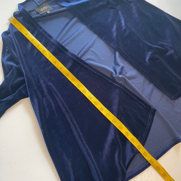 W5 Velveteen Open Cardigan Women's Size Small NavyTie Sleeve Topper Velvet - Picture 7 of 7